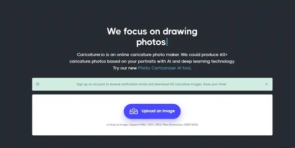 Screenshot of Caricaturer IO