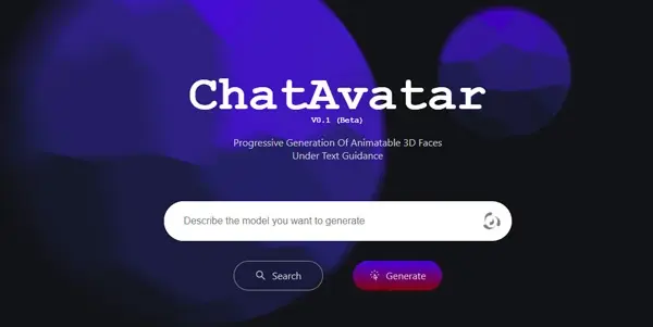 Screenshot of ChatAvatar