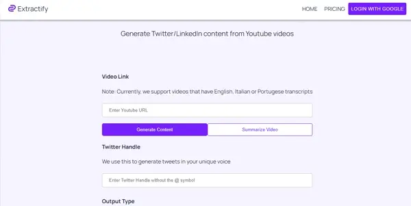Screenshot of Extractify