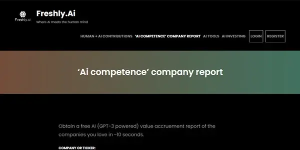 Screenshot of Freshly.ai