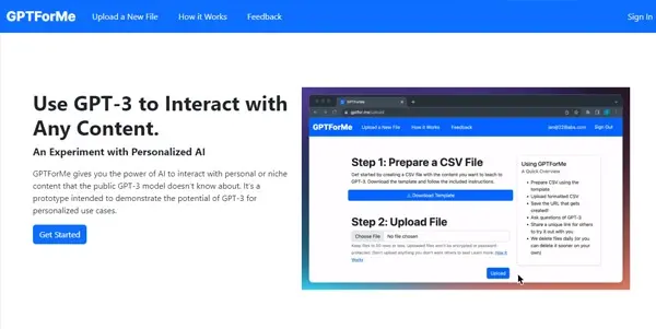 Screenshot of GPT For Me