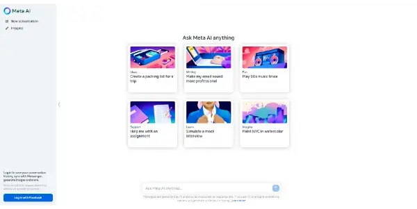 Screenshot of Meta AI
