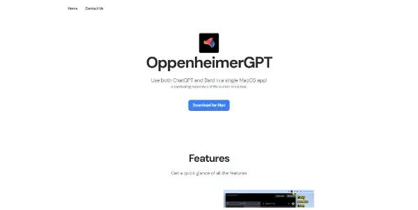 Screenshot of OppenheimerGPT
