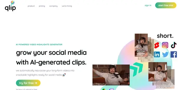 Screenshot of Qlip AI