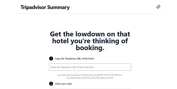 Screenshot of TripAdvisor Summary