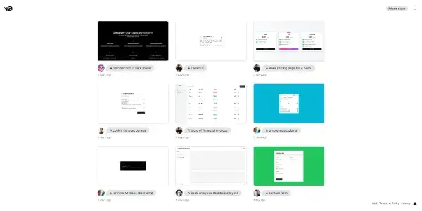 Screenshot of v0.dev